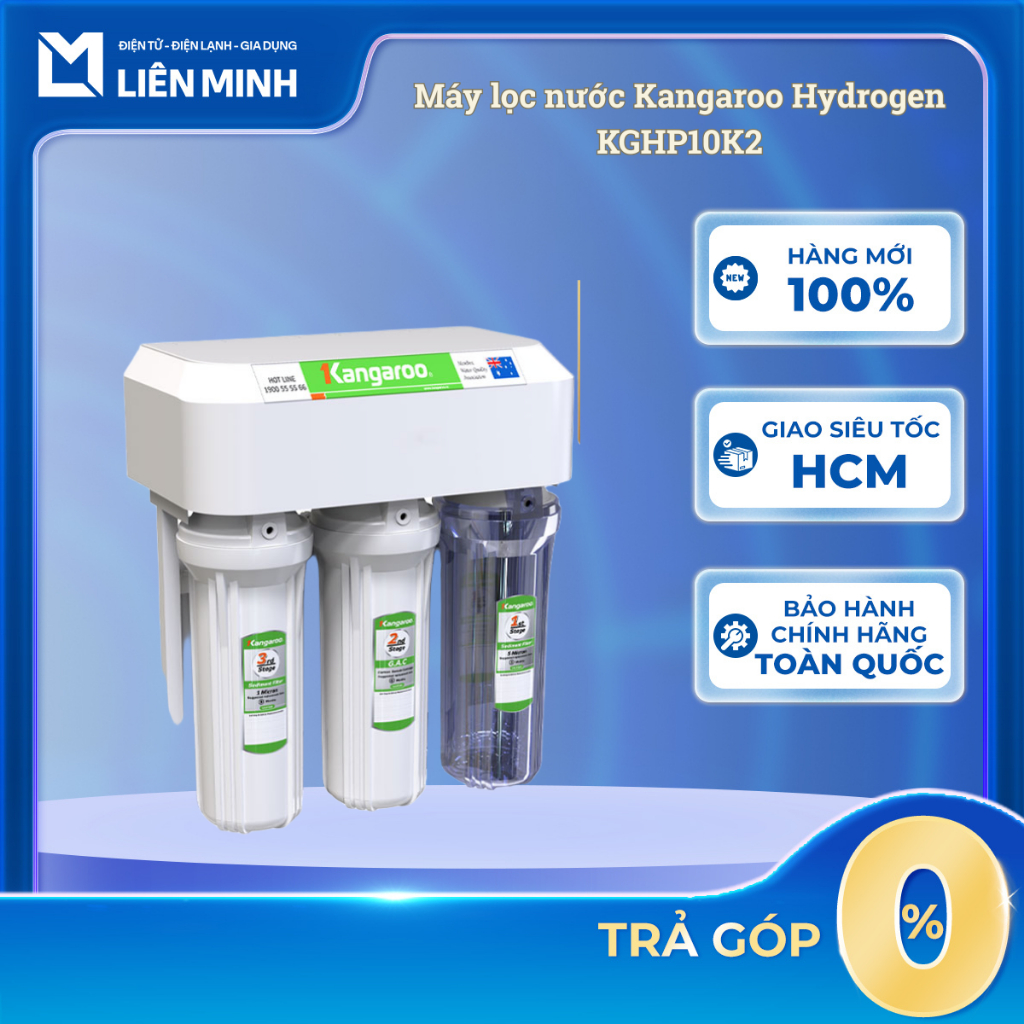 KGHP10K2 - Máy Lọc Nước Kangaroo Hydrogen Để Gầm 10 Lõi RO Tạo Ion Kiềm - Bảo Hành Chính Hãng