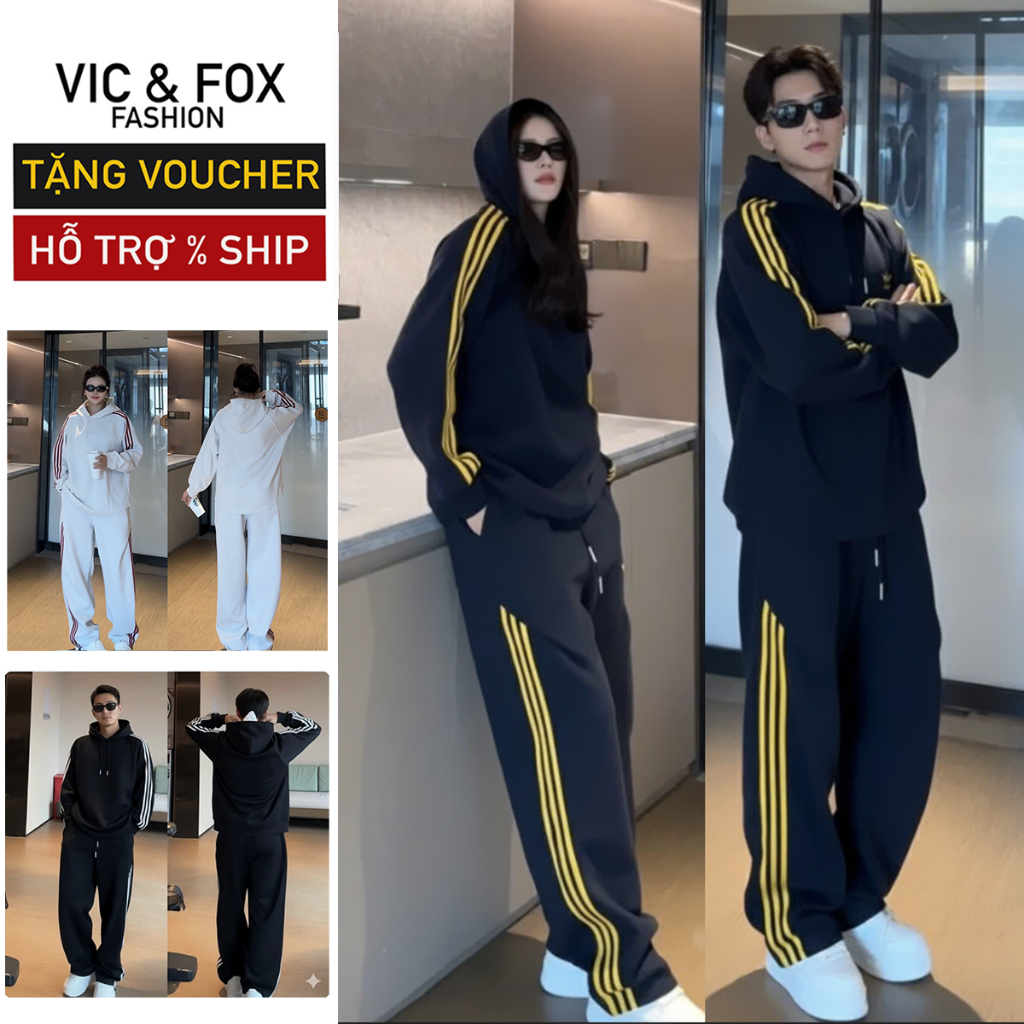 Bộ nỉ nam thu đông FOX|  Bộ thể thao nam dài tay Big Size 115kg|  Đồ bộ nam nỉ Hàn Đanh-Dày-KHÔNG XÙ