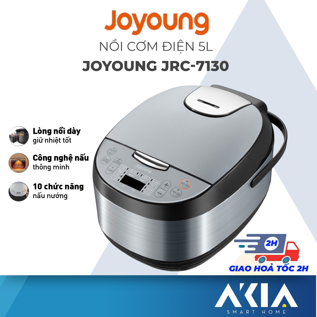 Nồi cơm điện 5L Joyoung JRC-7130 công suất 850W, 10 chức năng nấu ăn, hẹn giờ, chống tràn