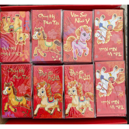 [ MẪU MỚI ]Bao lì xì Tết năm con Ngựa Bính Ngọ 2026 - Set 6 bao lixi Tết độc lạ màu đỏ siêu đáng yêu