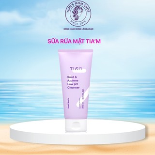  Sữa Rửa Mặt Tiam Dịch Lọc Ốc Sên Làm Dịu Và Phục Hồi Dành Cho Da Nhạy Cảm TIA’M Snail & Azulene Low pH Cleanser 200ml 