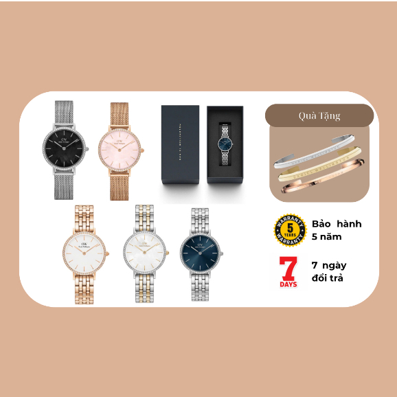 (Tặng vòng tay) Đồng hồ nữ Petite Lumine Bezel DW - Đồng hồ đeo tay nữ mặt nhỏ Daniel Wellington 28m