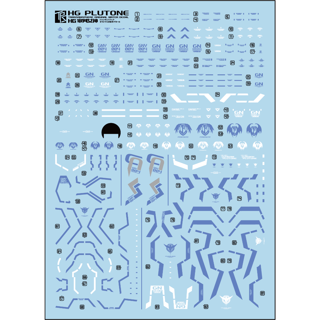 Decal nước HG 00 Plutone Gundam