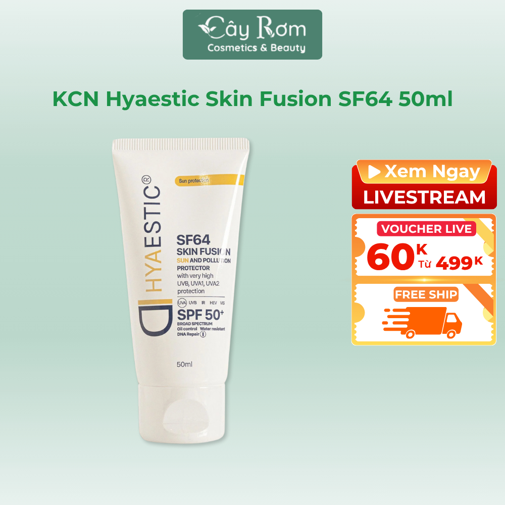 [GIÁ SỐC] Kem chống nắng Hyaestic Skin Fusion SF64 Sun And Pollution Protector SPF50 50ml | Cây Rơm Cosmetics