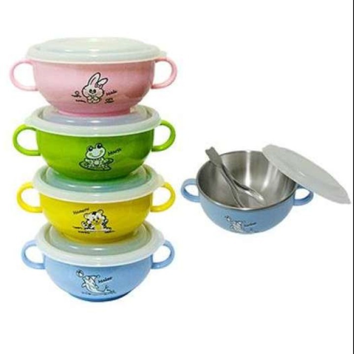 Bộ Chén 2 Lớp Inox Zebra Có Quai, Muỗng Nắp Nhựa - 184287