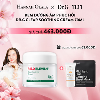   Hannah Olala  Kem Dưỡng Ẩm Phục Hồi Dr.G Clear Soothing Cream 70ml Tặng Kèm 1 Kem Chống Nắng Brightening Up Sun+ 20ml 