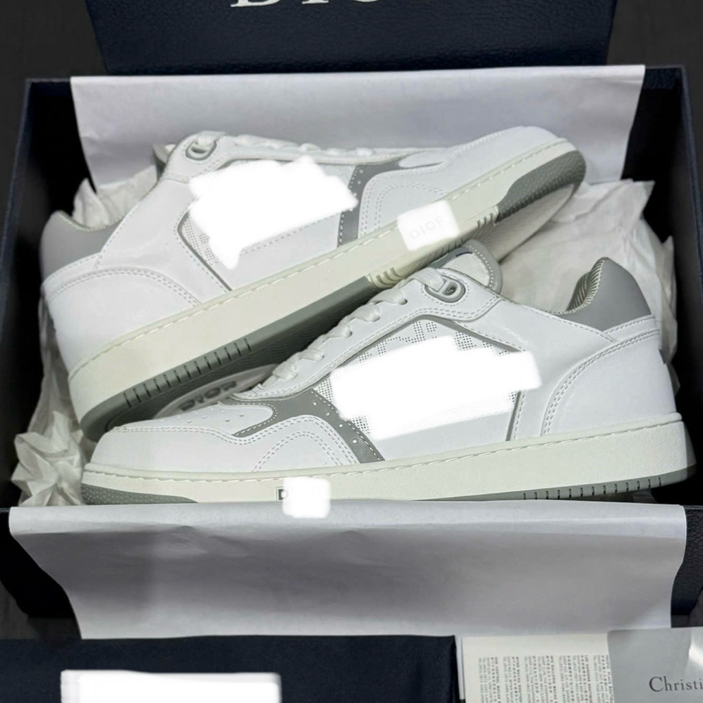 Giày Thể Thao B27 Xám Trắng Nam Nữ Full Bill Box