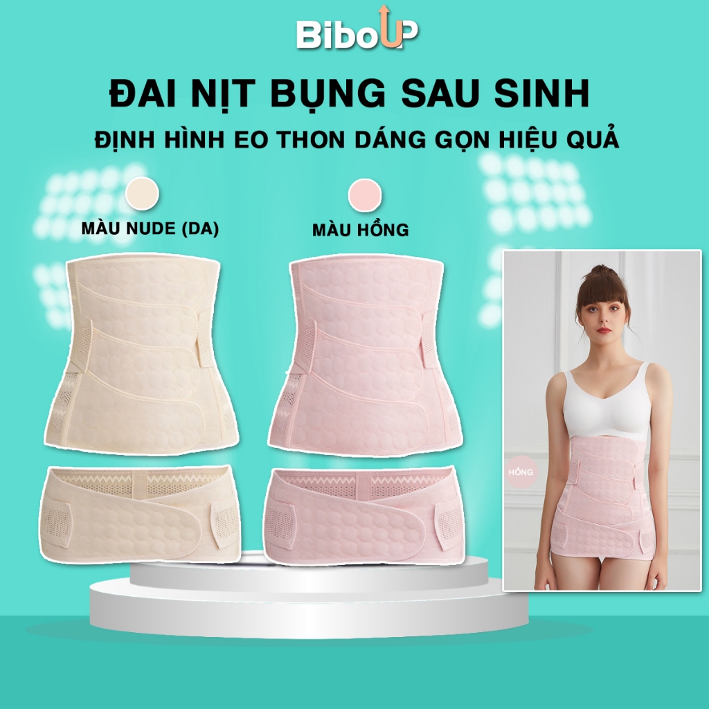Đai Nịt Bụng Sau Sinh Mềm Nhẹ Thoáng Khí BIBO UP Đai Định Hình Giữ Dáng Eo Thon Phục Hồi Tự Nhiên