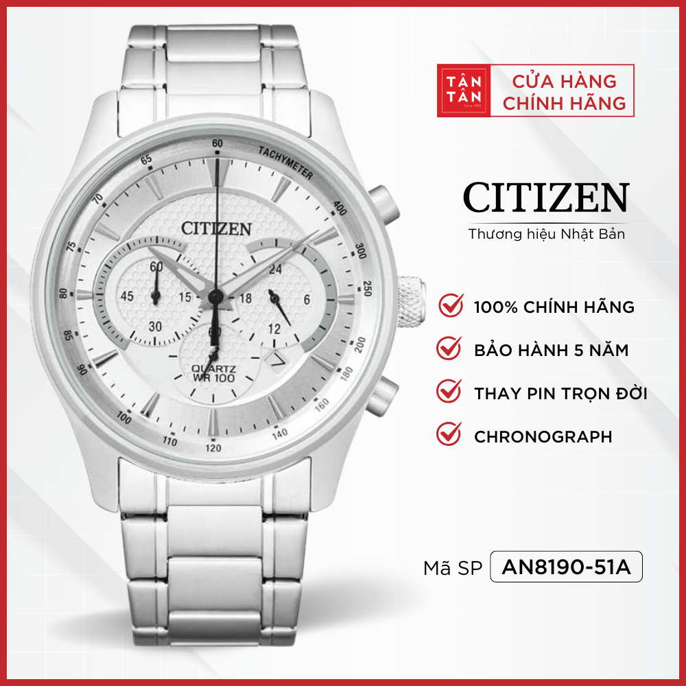 Đồng Hồ Nam Citizen Chronograph AN8190-51A Quartz 42mm - Đồng Hồ Tân Tân