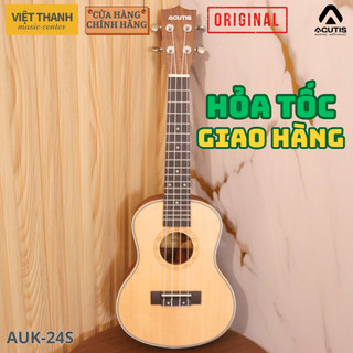 Đàn Ukulele Acutis AUK24S | Concert Ukulele | Gỗ Nguyên Tấm | Chính Hãng 100% (Gồm Đàn, Bao Da)
