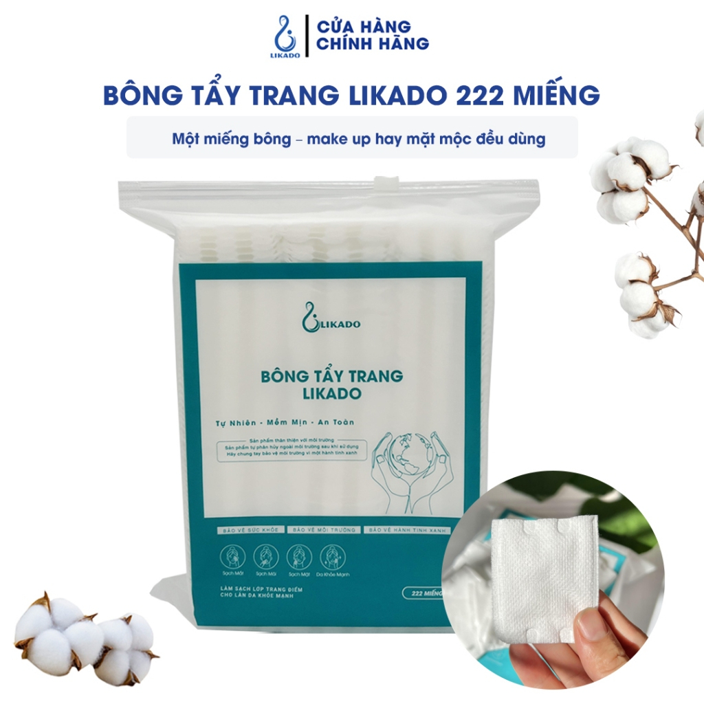 Bông tẩy trang LIKADO 222 miếng
