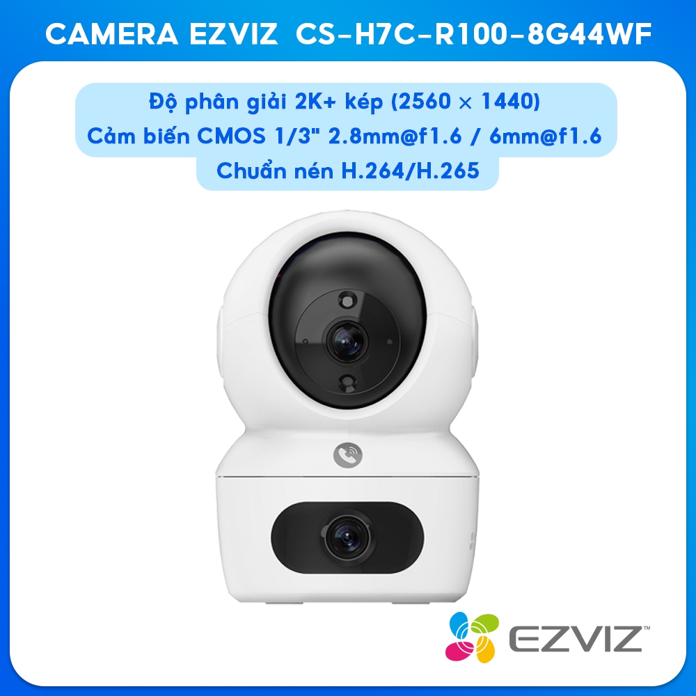 Camera EZVIZ Dual 2K+ trong nhà CS-H7c-R100-8G44WF chế độ ngày đêm, chống ngược ánh sáng. Bảo Hành C