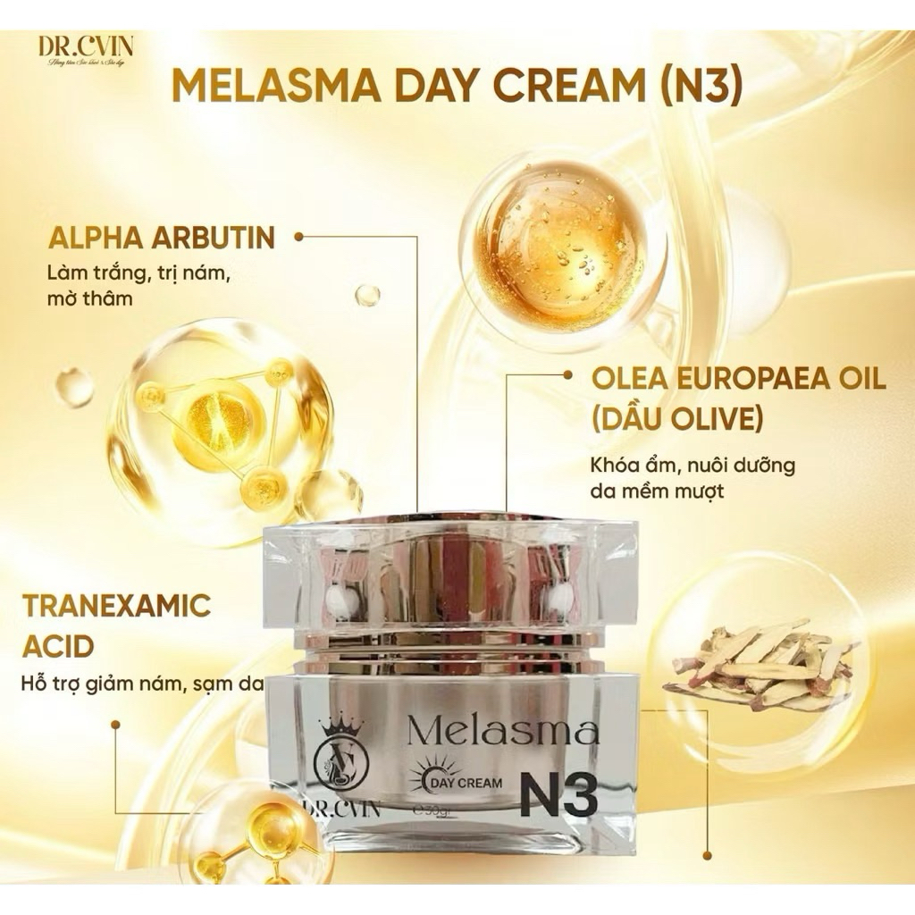 Dr.Cvin MELASMA DAY CREAM (N3) (DNA COLLAGEN THỦY PHÂN NÁM N3)