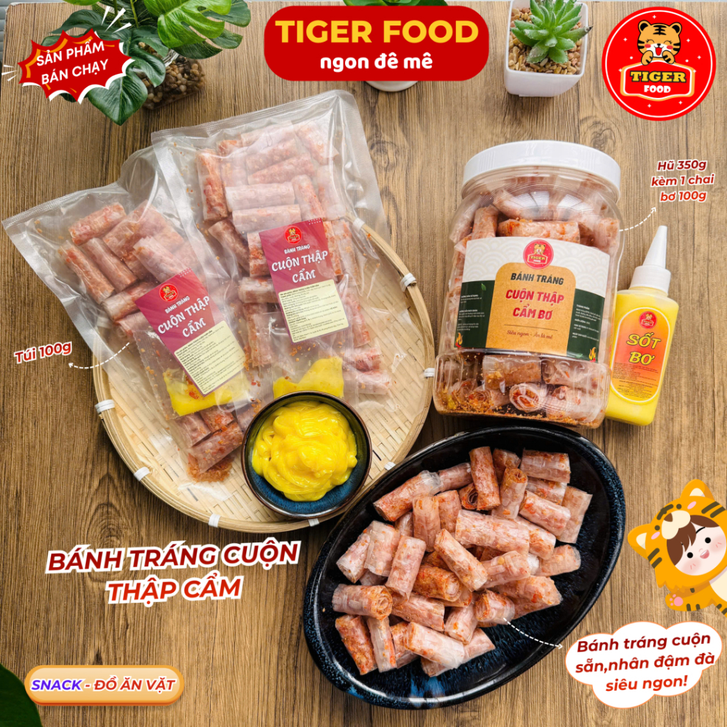  Bánh Tráng Cuộn Thập Cẩm TIGER FOOD Bánh Tráng Cuộn Thập Cẩm Siêu Ngon - Đồ Ăn Vặt Sài Gòn Snack Thức Ăn 