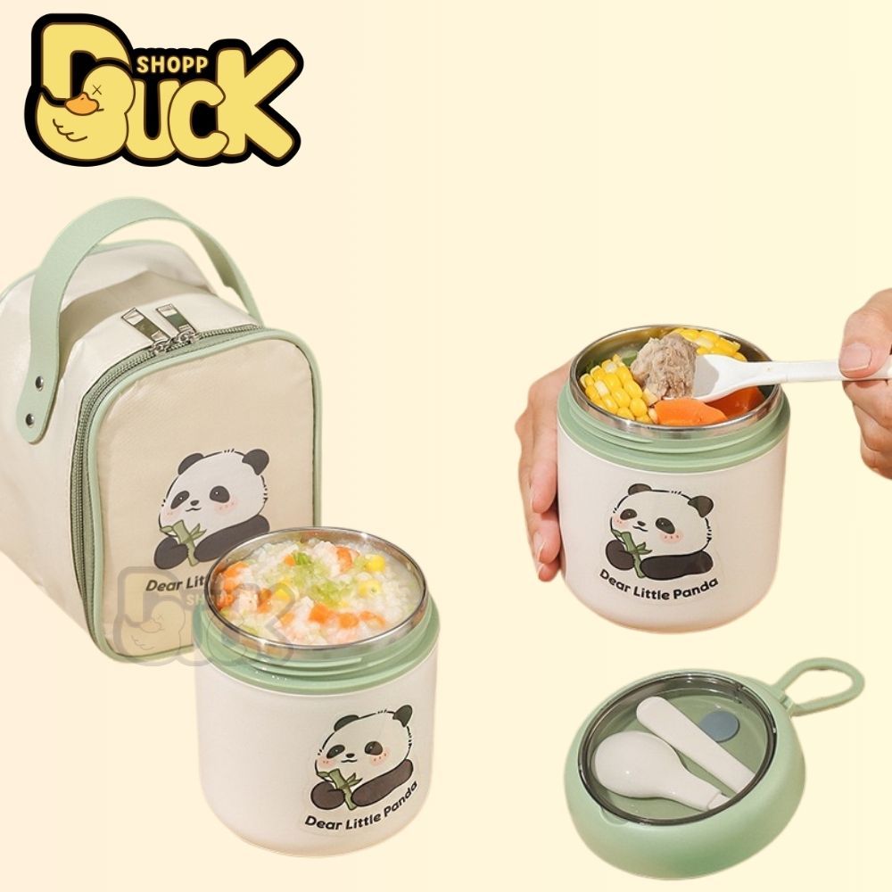 Bình ủ cháo giữ nhiệt  Gấu nâu inox 304 Dear Bear tiện lợi - Bình ủ cháo giữ nhiệt đựng thức ăn cho bé | BigBuy360 - bigbuy360.vn