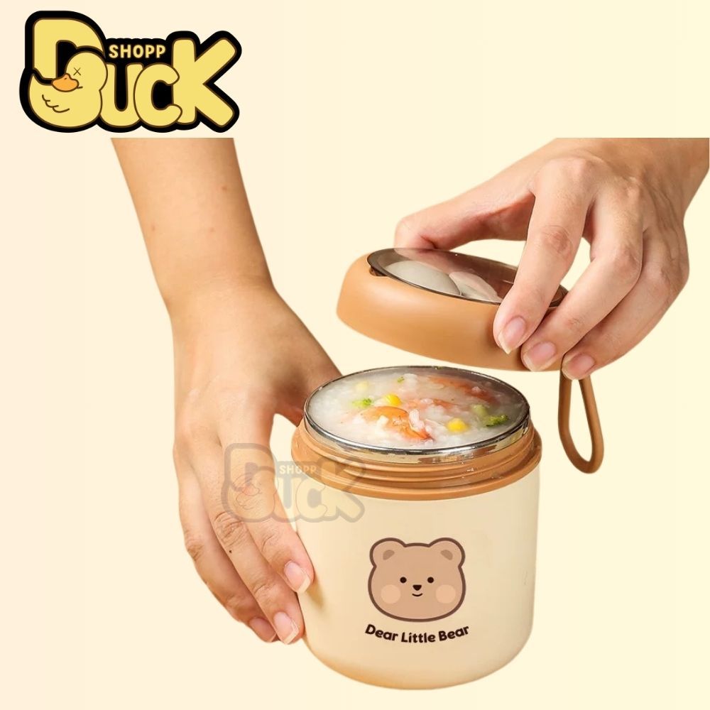 Bình ủ cháo giữ nhiệt  Gấu nâu inox 304 Dear Bear tiện lợi - Bình ủ cháo giữ nhiệt đựng thức ăn cho bé | BigBuy360 - bigbuy360.vn