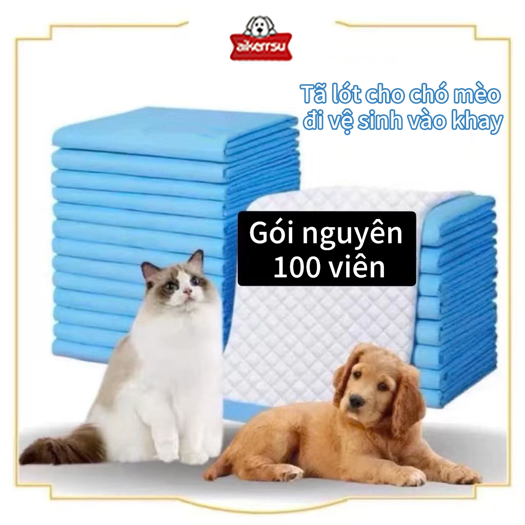 S-M-L-XL-100 miếng,Tả lót vệ sinh huấn luyện Chó mèo, Miếng lót cho chó, mèo đi vệ sinh Tã Lót Vệ Sinh Cho Chó Mèo