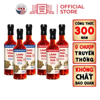 [Tặng Nước tương 125ml] Thùng 6 chai 3 XANH 3 ĐỎ Nước Mắm Nhỉ Làng Chài Xưa Truyền Thống 500ml/chai