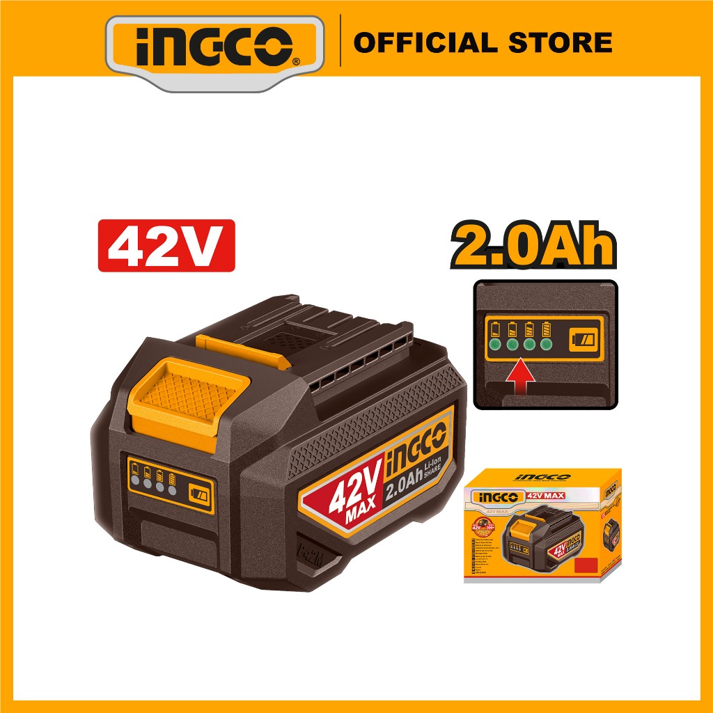 Pin sạc Lithium-Ion 2.0Ah, hệ pin 42V max INGCO FBLI42201