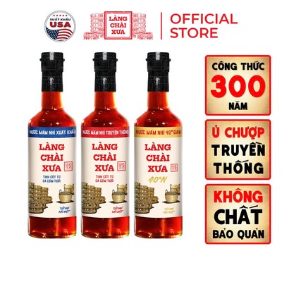 [Combo 3 chai XANH ĐỎ VÀNG] Nước mắm nhỉ truyền thống Làng Chài Xưa chai thuỷ tinh 500ml