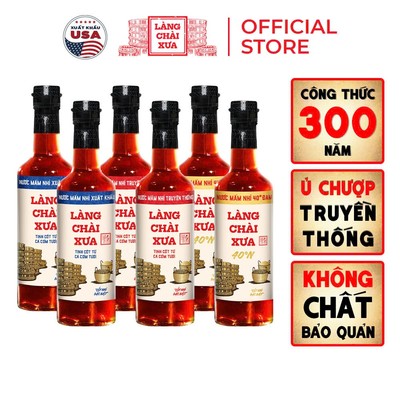 [Tặng Nước tương 125ml] Thùng 6 chai 2 XANH 2 ĐỎ 2 VÀNG Nước mắm nhỉ truyền thống Làng Chài Xưa