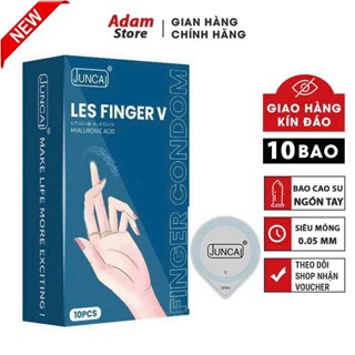  Bao cao su ngón tay dành cho nam và nữ Juncai LES FINGER bcs ngón tay siêu mỏng nhiều gel 