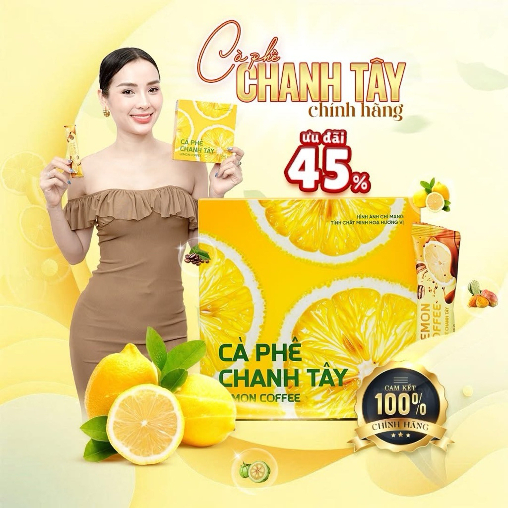 Cà Phê Chanh Tây Lemon Coffee Chính Hãng- Hộp 15 Gói