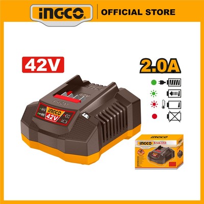 Đế sạc hệ pin 42V max, dòng sạc 2.0Ah INGCO FCLI42021