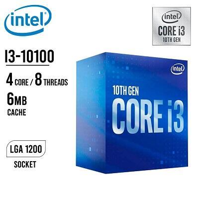 CPU Intel Core i3 10100F (4 Nhân 8 Luồng, 4.3GHz) - Socket 1200, Mạnh Như i7-7700, Chiến Game Ngon