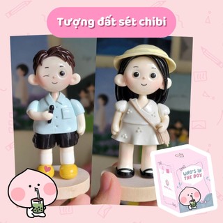 Tượng đất sét chibi làm theo yêu cầu đất sét tự khô búp bê để bàn trang trí làm quà tặng