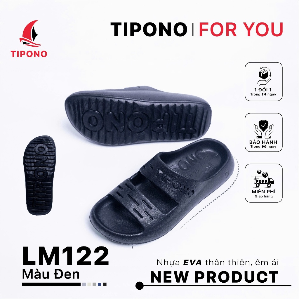 TIPONO LM122 Dép Đúc EVA Nam Nữ Siêu Nhẹ Êm, Chống Thấm Nước, Đi Mưa Êm Chân, Thời Trang Unisex