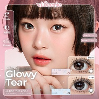  OLENS  Kính áp tròng  lens  trong trẻo giãn nhẹ 1 ngày GLOWY TEAR chính hãng - VF Lens 