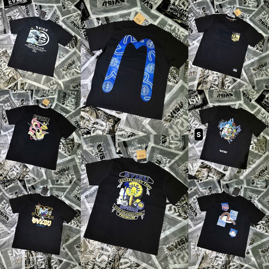 ÁO THUN THỜI TRANG 𝔼𝕍𝕀𝕊𝕌 NHIỀU PHỐI MÀU [ ĐEN ]