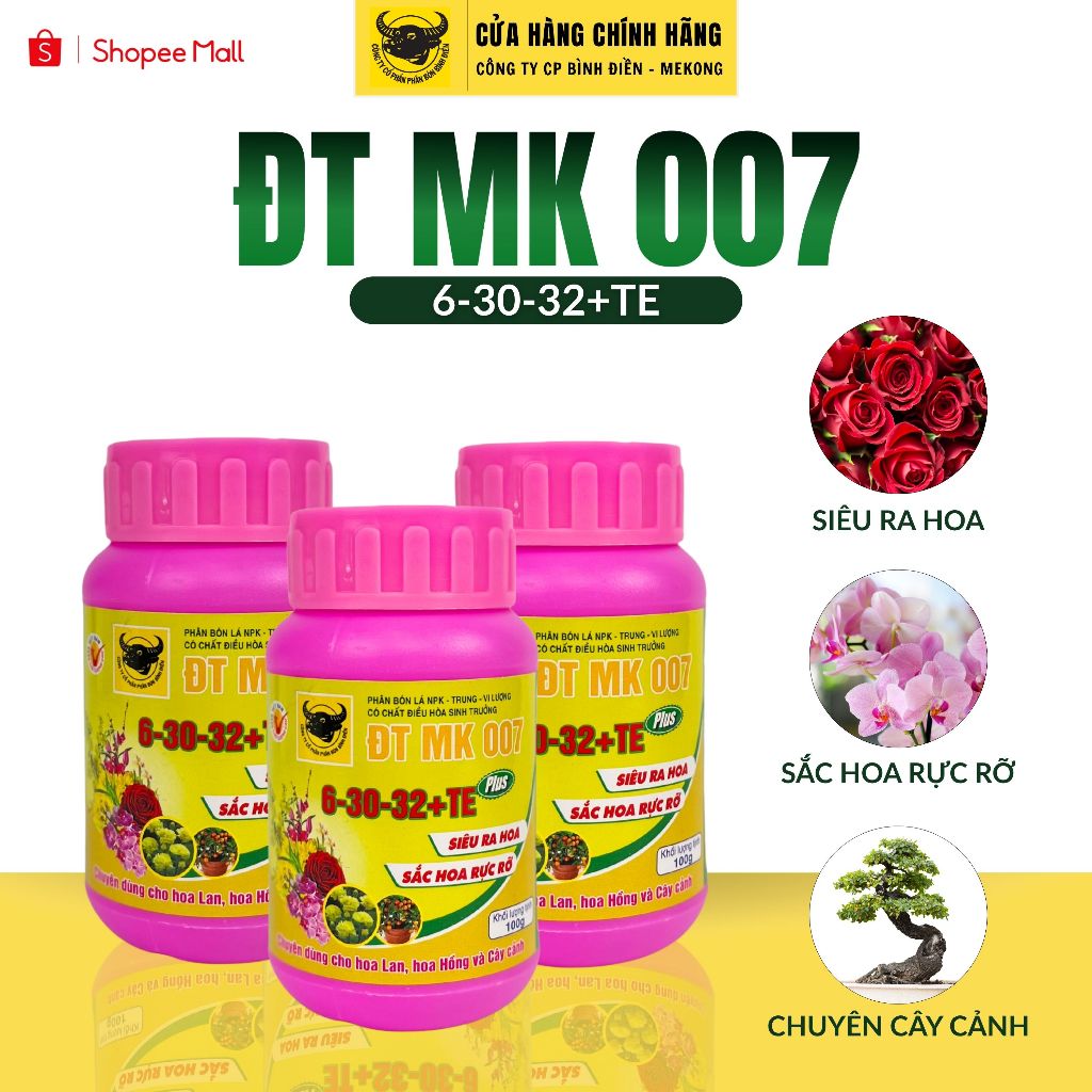 Phân bón lá Đầu Trâu Bình Điền - Mekong 007 6-30-32+Te (100g)