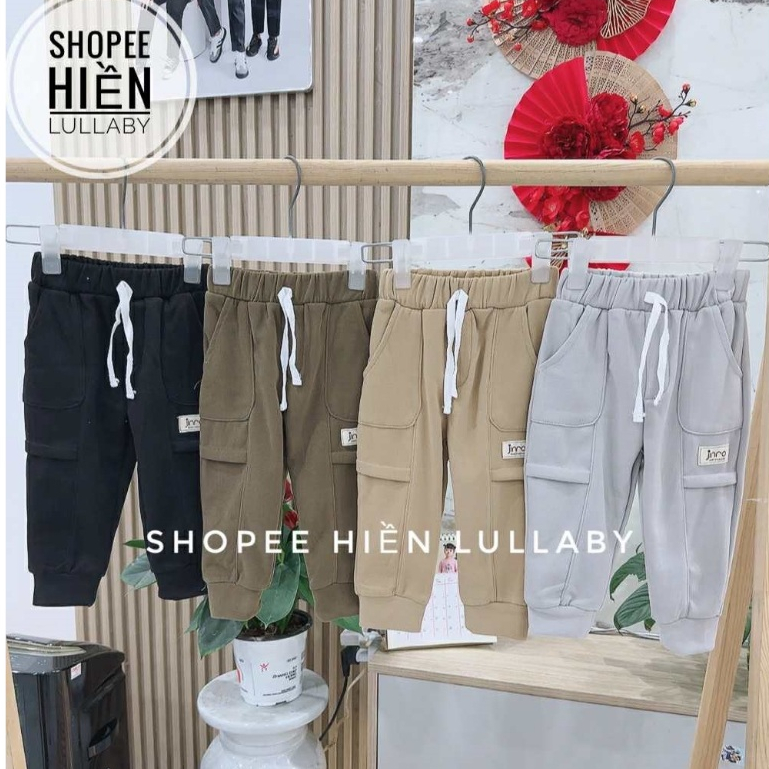 [Jinro/Chính Hãng] Quần dài phối túi Jinro chất liệu nỉ giữ nhiệt cho bé trai size 12m-4y