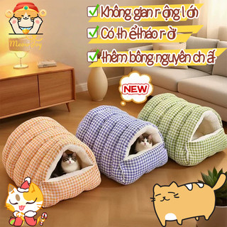  Chuồng chó chuồng mèo chuồng ấm mùa đông bằng vải nhung dày nơi trú ẩn nơi ẩn náu an toàn cho mèo.LGP0153 