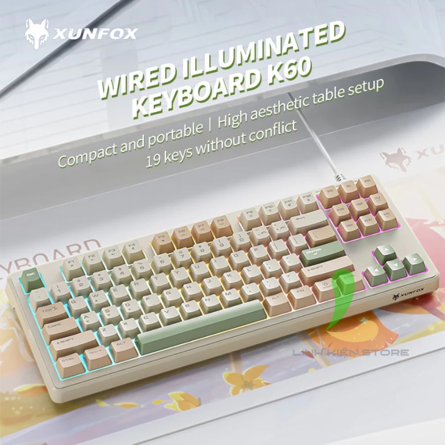 XUNFOX K60 HOSAN Bàn Phím Giả Cơ Có Dây Kết Nối Đầu USB, 19 Phím Conflict Free Phản Hồi Nhanh | BigBuy360 - bigbuy360.vn