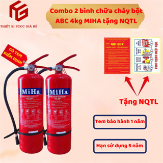   QUÀ KHỦNG  Combo 2 bình chữa cháy 4kg tặng bộ nội quy tiêu lệnh bình cứu hoả xách tay 