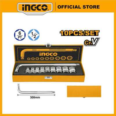 Bộ 10 đầu tuýp 1/2 inch INGCO HKTS12101 size 10-12-13-14-17-19-21-22-24mm