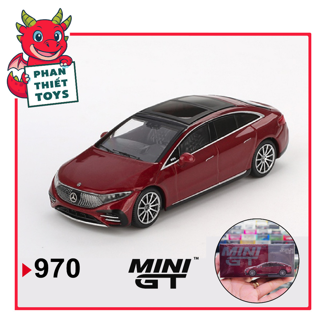 Mô hình xe Mercedes-Benz EQS 580 4MATIC Red Metallic bằng kim loại tỉ lệ 1:64 MGT00970 MiniGT