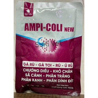AMPI-COLI NEW - 100g - BỘT HÒA TAN HỖ TRỢ CẢI THIỆN CHỨC NĂNG HÔ HẤP VÀ TIÊU HÓA Ở GIA SÚC, GIA CẦM
