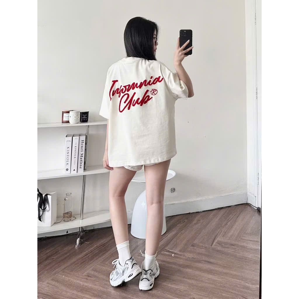 Áo phông nữ tay lỡ unisex INSO CLUB, Áo thun nam nữ form rộng mặc cặp, nhóm…
