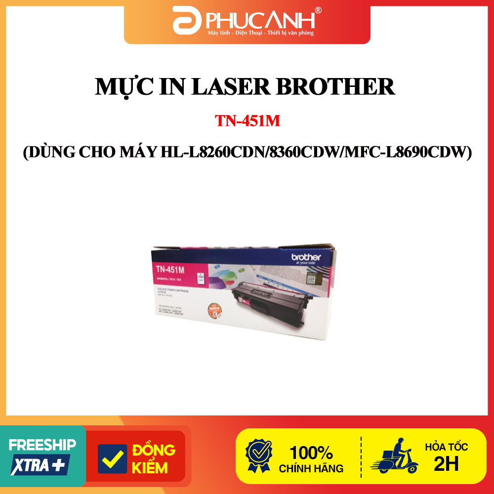 Mực in laser Brother TN-451M (Dùng cho máy HL-L8260CDN/8360CDW/MFC-L8690CDW)