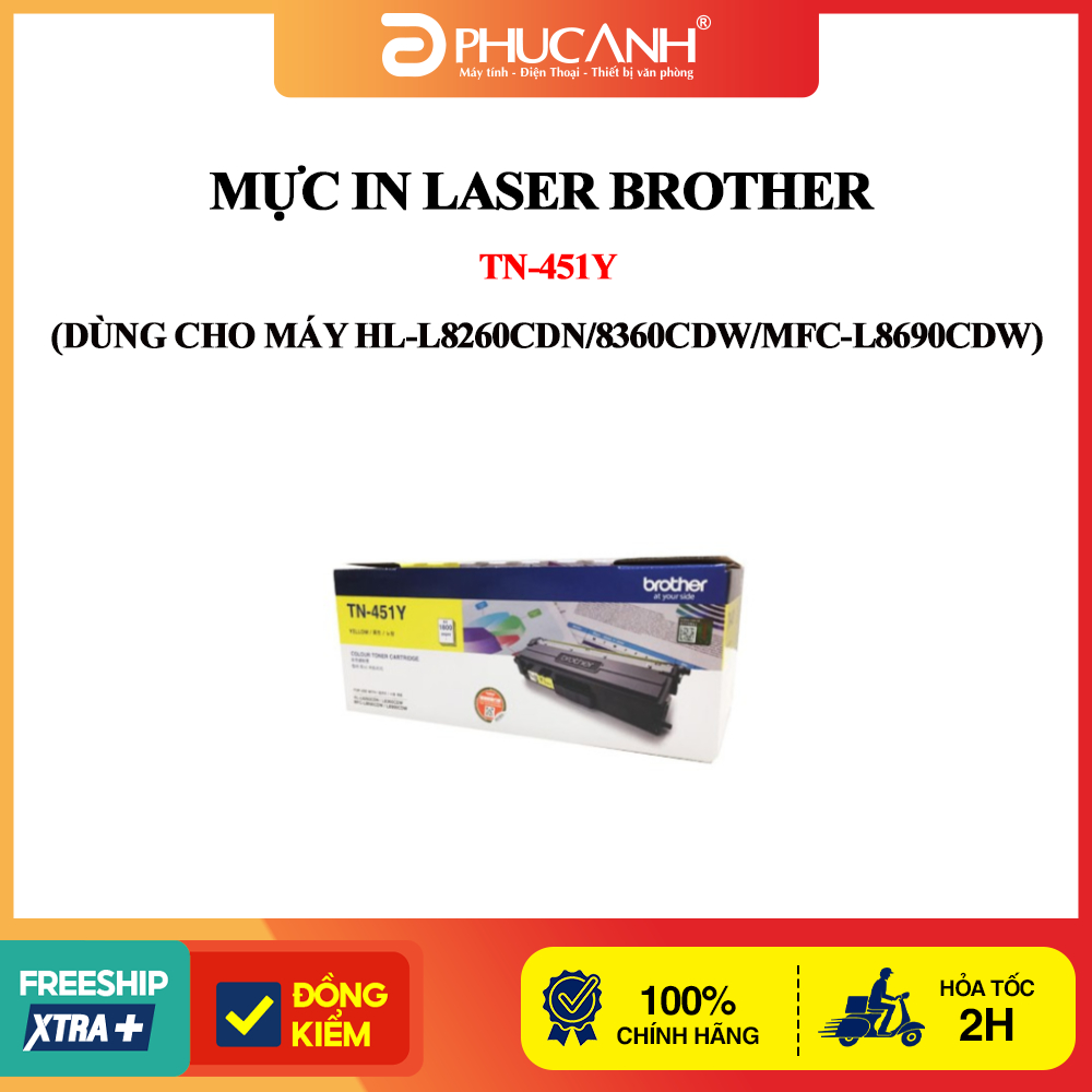 Mực in laser Brother TN-451Y (Dùng cho máy HL-L8260CDN/8360CDW/MFC-L8690CDW)