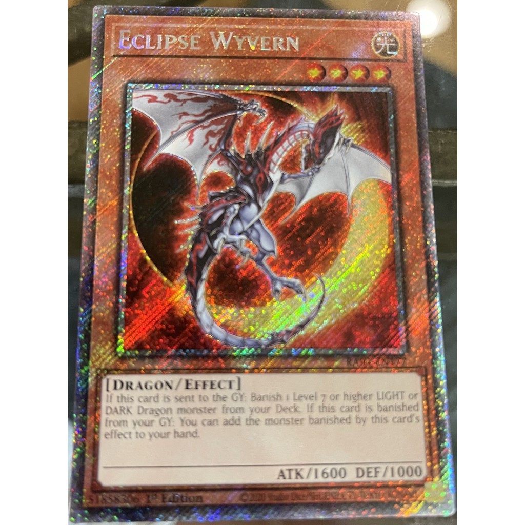 platinum secret rare [ Dưa Hấu Yugioh ] Lá bài thẻ Eclipse Wyvern - Tặng bọc bài nhựa bảo quản MONS
