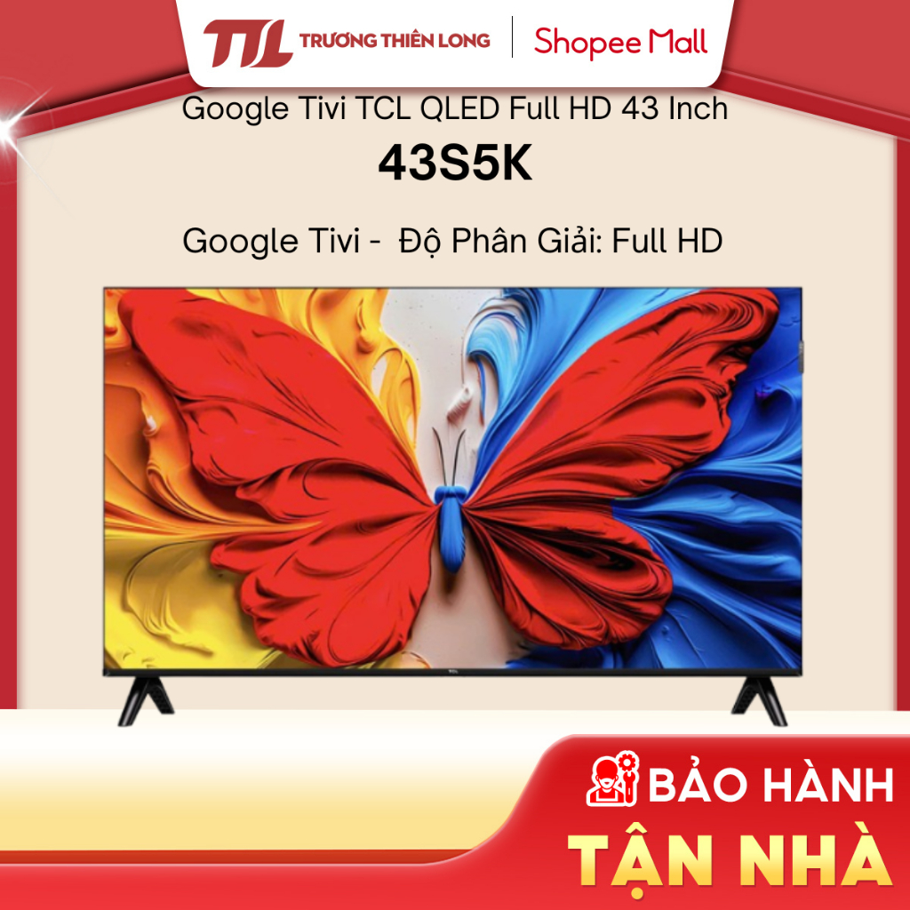 43S5K | 43P79B - Google Tivi QLED TCL AI FHD 43 Inch 43S5K [FREESHIP HCM][Miễn Phí Lắp Để Bàn HCM]
