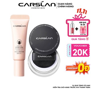  Combo mini Carslan kem nền và phấn phủ trang điểm kiểm soát dầu phiên bản mini 5g 