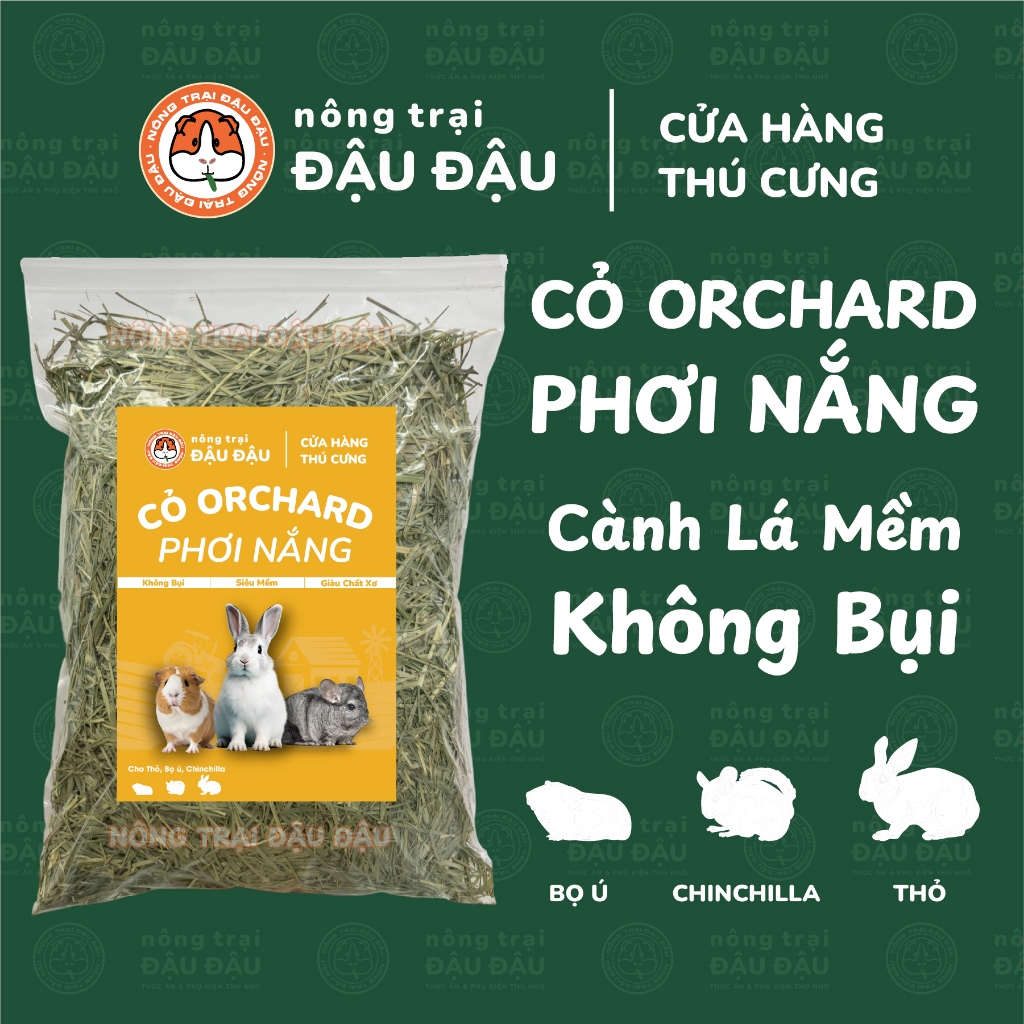 Cỏ Orchard Cho Thỏ, Bọ Ú, Chinchilla Giàu Chất Xơ Cành Mềm Mỏng 500g