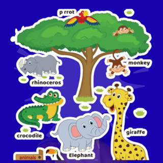  SALE  30 mẫu decal tranh dán tường các con vật cho bé học tiếng anh hình sticker dán tường cho bé 