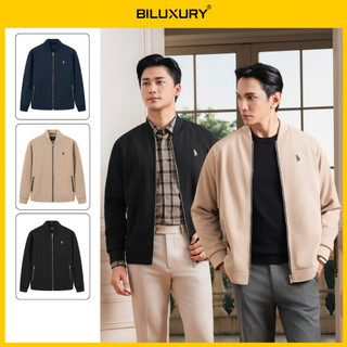   NEW 2025  Áo Khoác Nỉ Thiết Kế 2 Lớp Logo Golf 9ANKT506 Biluxury BodyFit  Kháng Nước Tone Màu Tối Giản Hiện Đại 